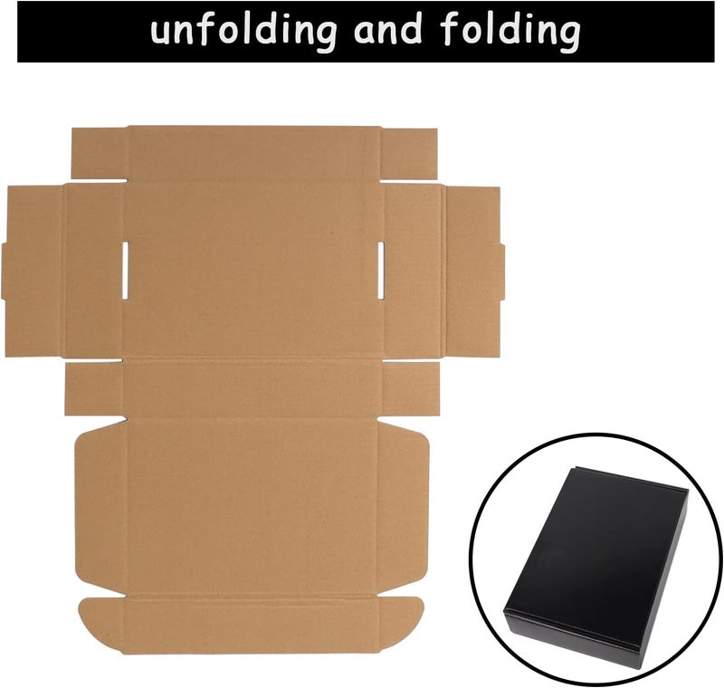 EXYGLO Shipping Cardboard Boxes for Small Business, Packing and Mailing, 9x6x2 - Pack of 25, Black - Image 3